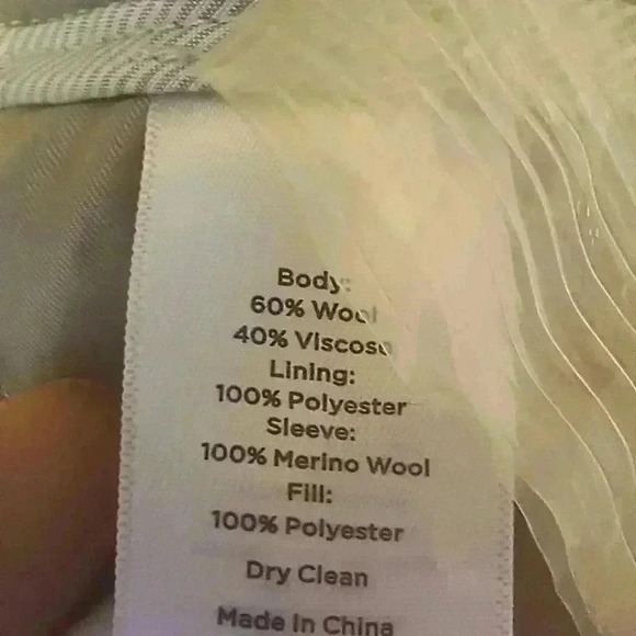 Talbots Oatmeal Quiet Luxury wool quilted lined  blazer. Size 10 - Picture 11 of 13